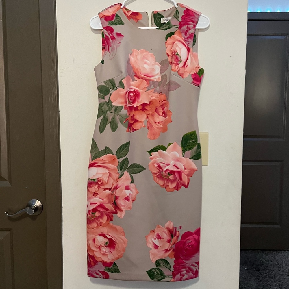 Calvin Klein beige floral dress
